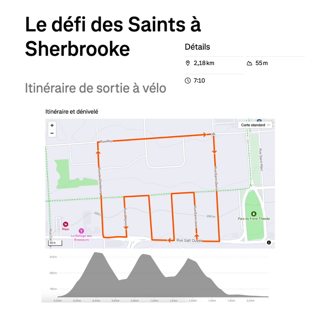 Le défi des Saints à Sherbrooke